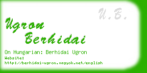 ugron berhidai business card